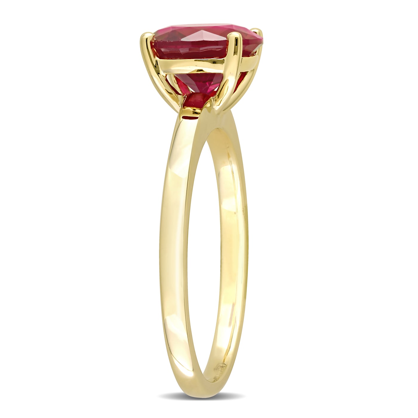 2 3/8 CT TGW Created Ruby Solitaire Ring in 10K Yellow Gold