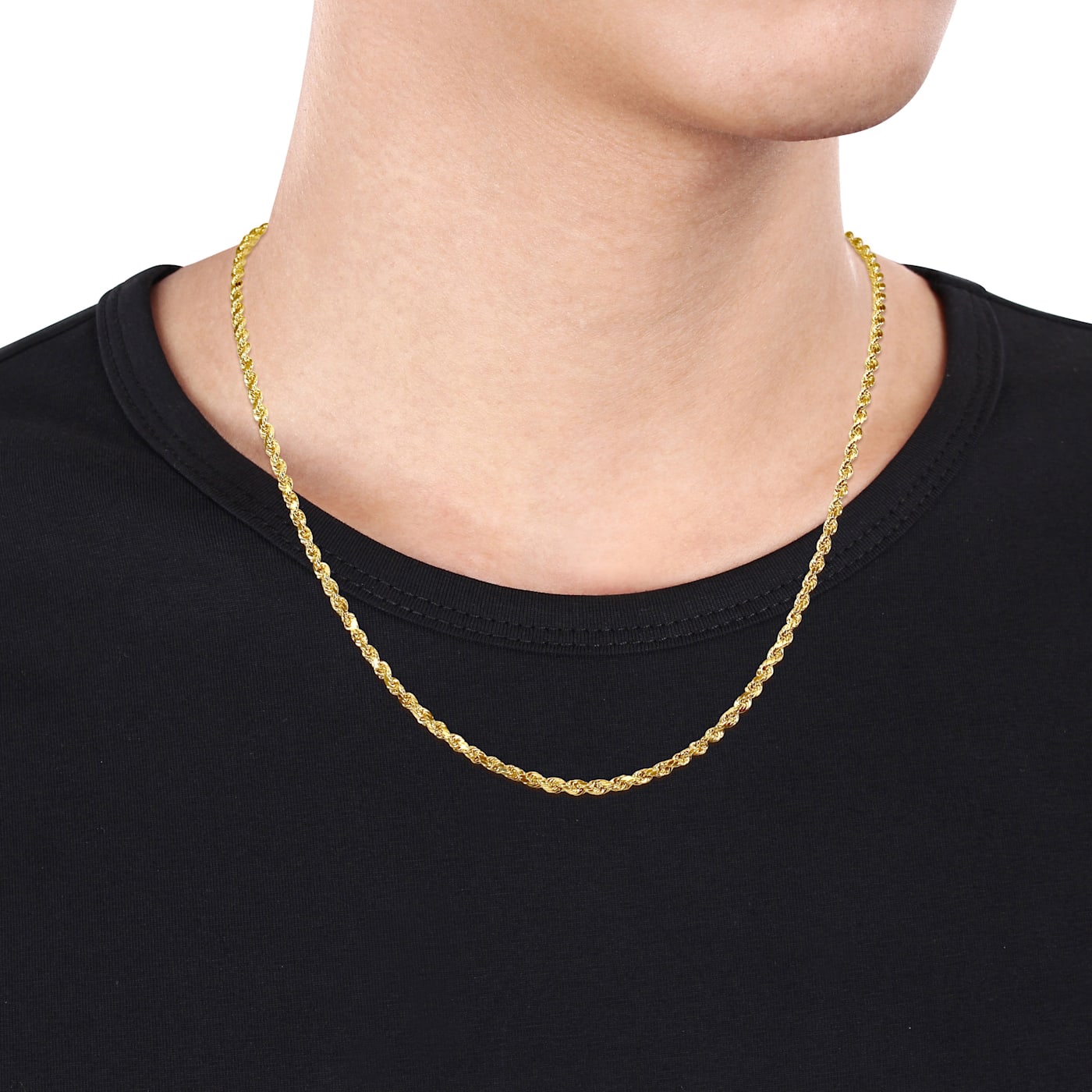 solid gold rope chain 20 inch