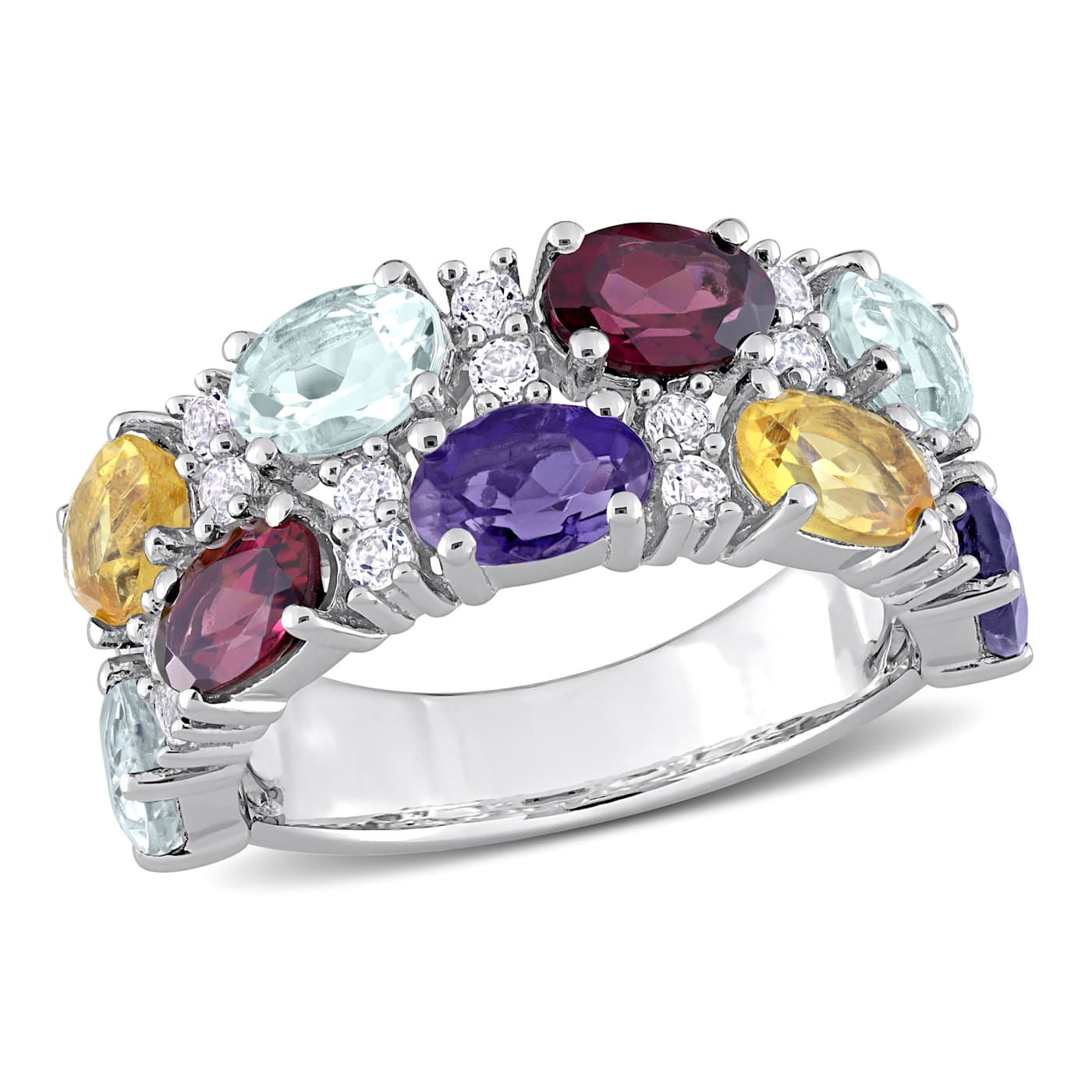 5 CTW Multi-Gemstone Ring in Sterling Silver