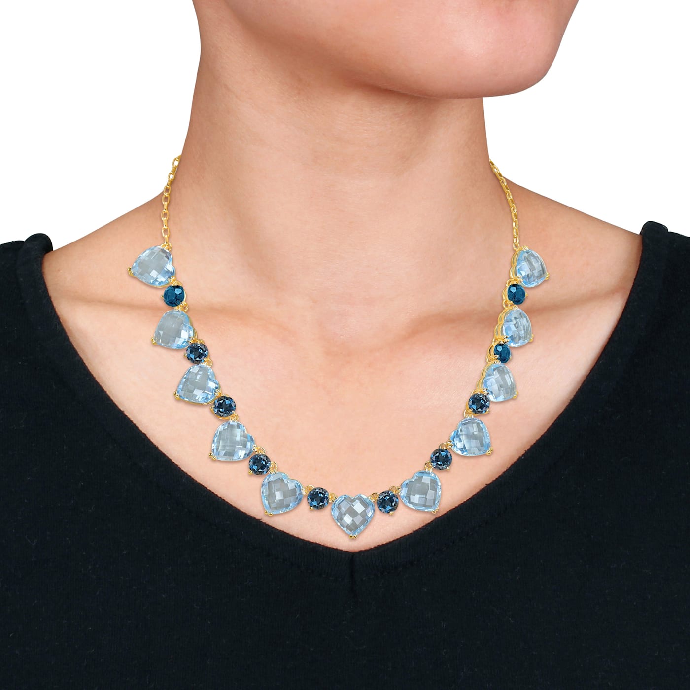 139 1/2 CT TGW Sky Blue Topaz and London Blue Topaz Necklace 139 1/2 CT TGW Sky Blue Topaz and London Blue Topaz Necklace
