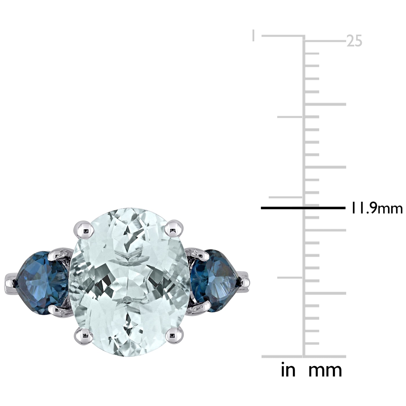 5 1/6 CT TGW Ice Aquamarine, London Blue Topaz and Diamond