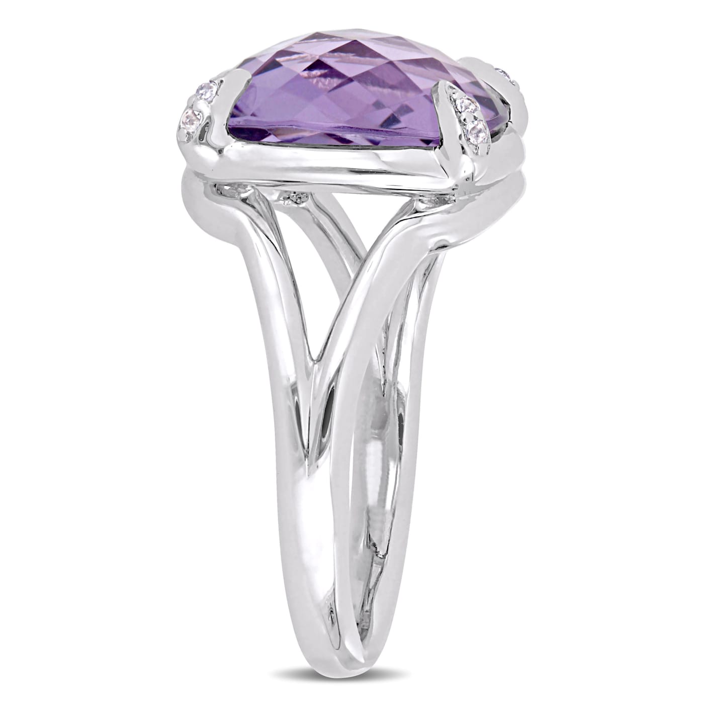 ☆TATIANA☆ Silver 925 Light Amethyst Round Bezel RingCR0485 925 Sterling Silver Ring Octagon Amethyst 7x5mm Gemstone