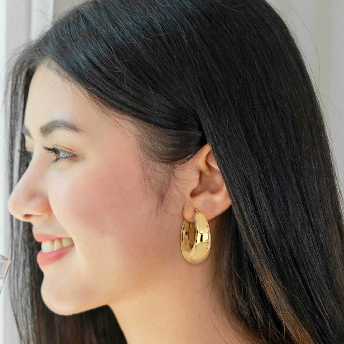 Jtv large gold hoop earrings discount