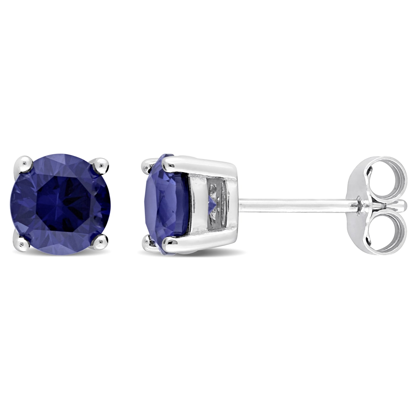2 CT TGW Created Blue Sapphire Stud Earrings in Sterling