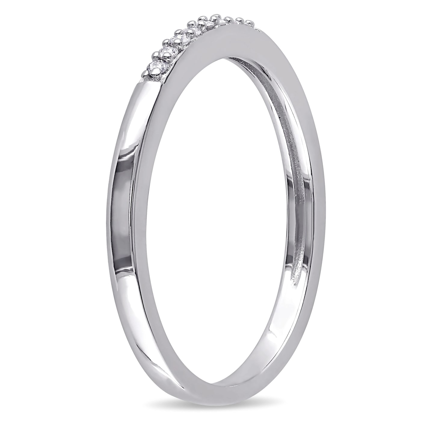 0.06 CT TW Diamond Wedding Band in Sterling Silver - 14VYVA