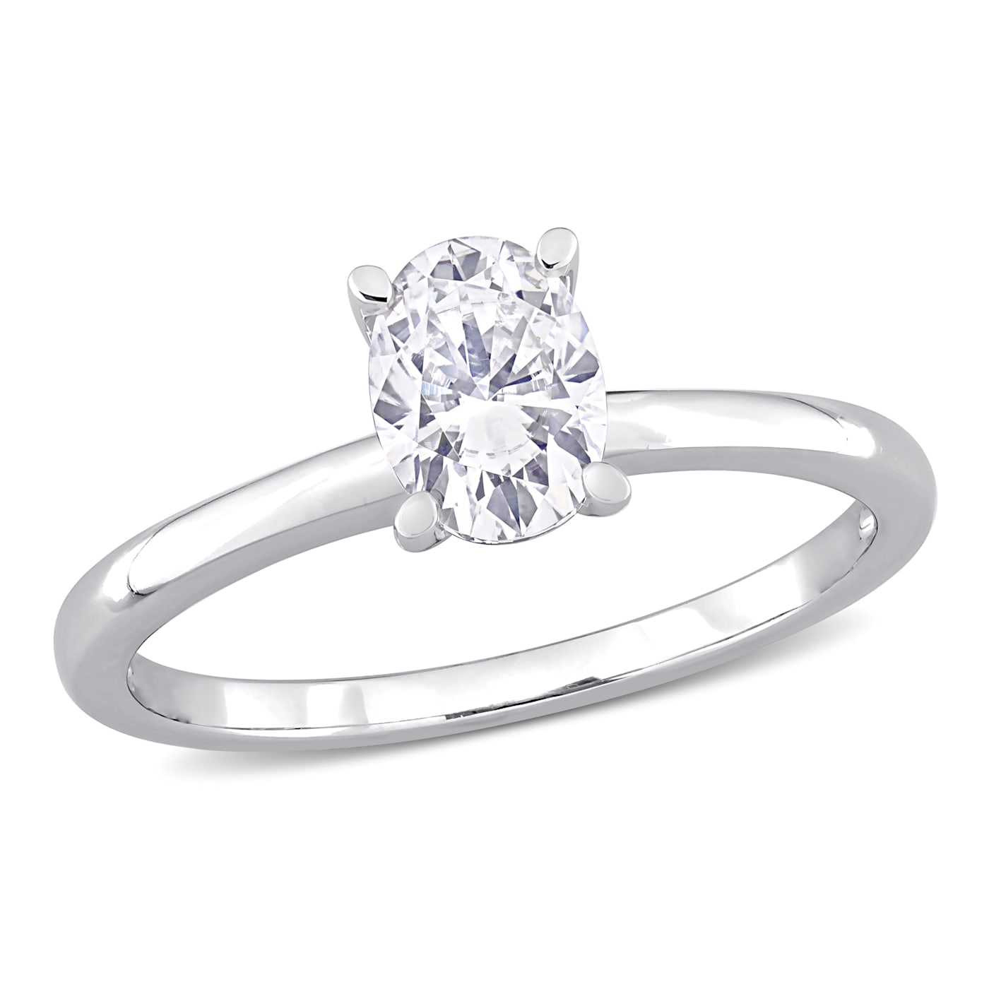 1 CT DEW Oval Created Moissanite Solitaire Engagement Ring in