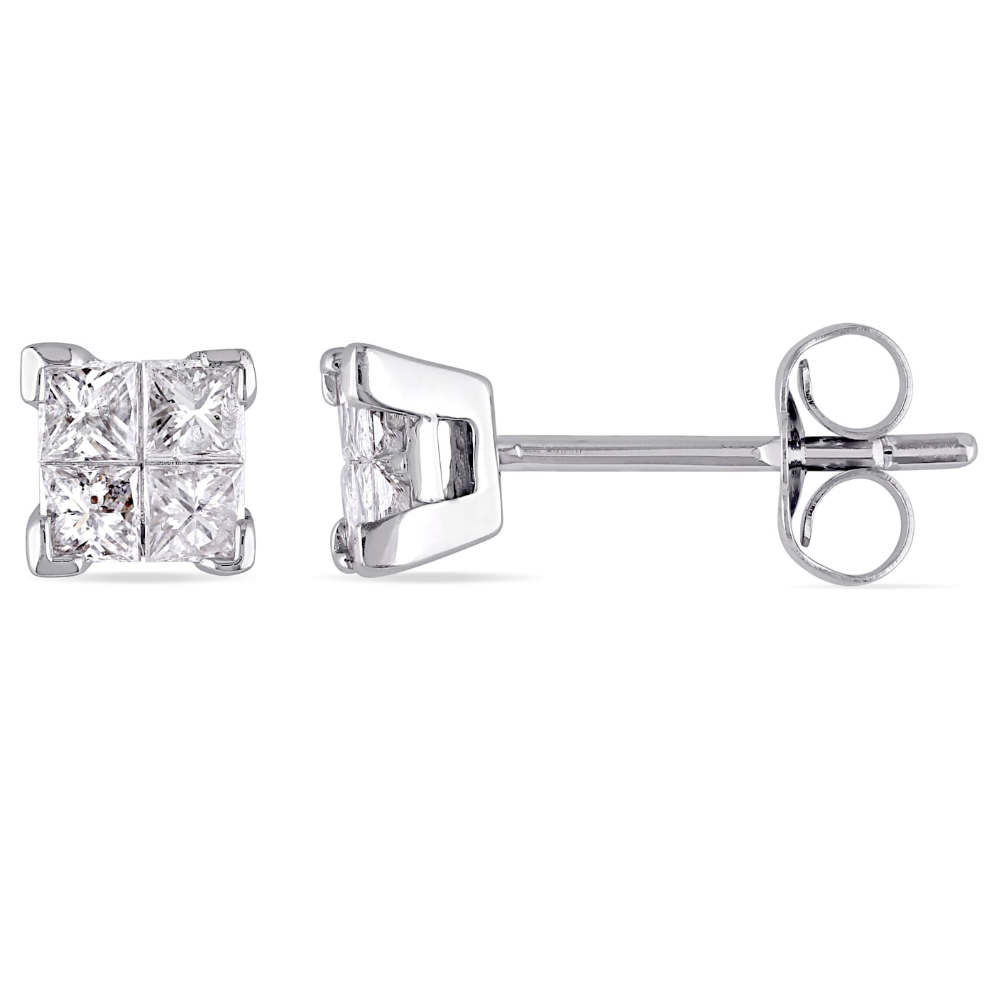 Diamond Stud Earrings 0.48 ct. in 18k gold settings - Color F