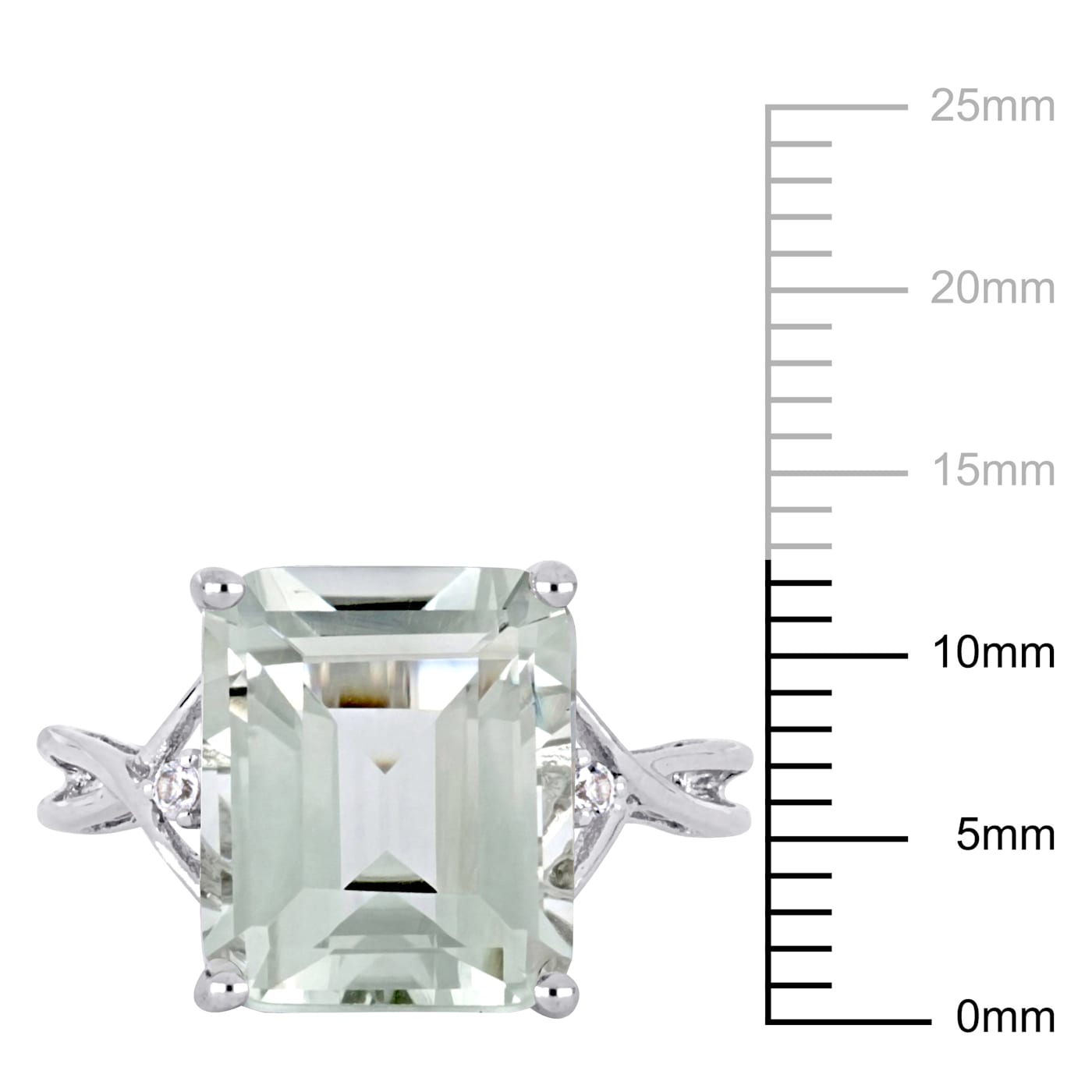 5 5/8 CT TGW Emerald Cut Green Quartz and White Topaz Twist 5 5/8 CT TGW Emerald Cut Green Quartz and White Topaz Twist