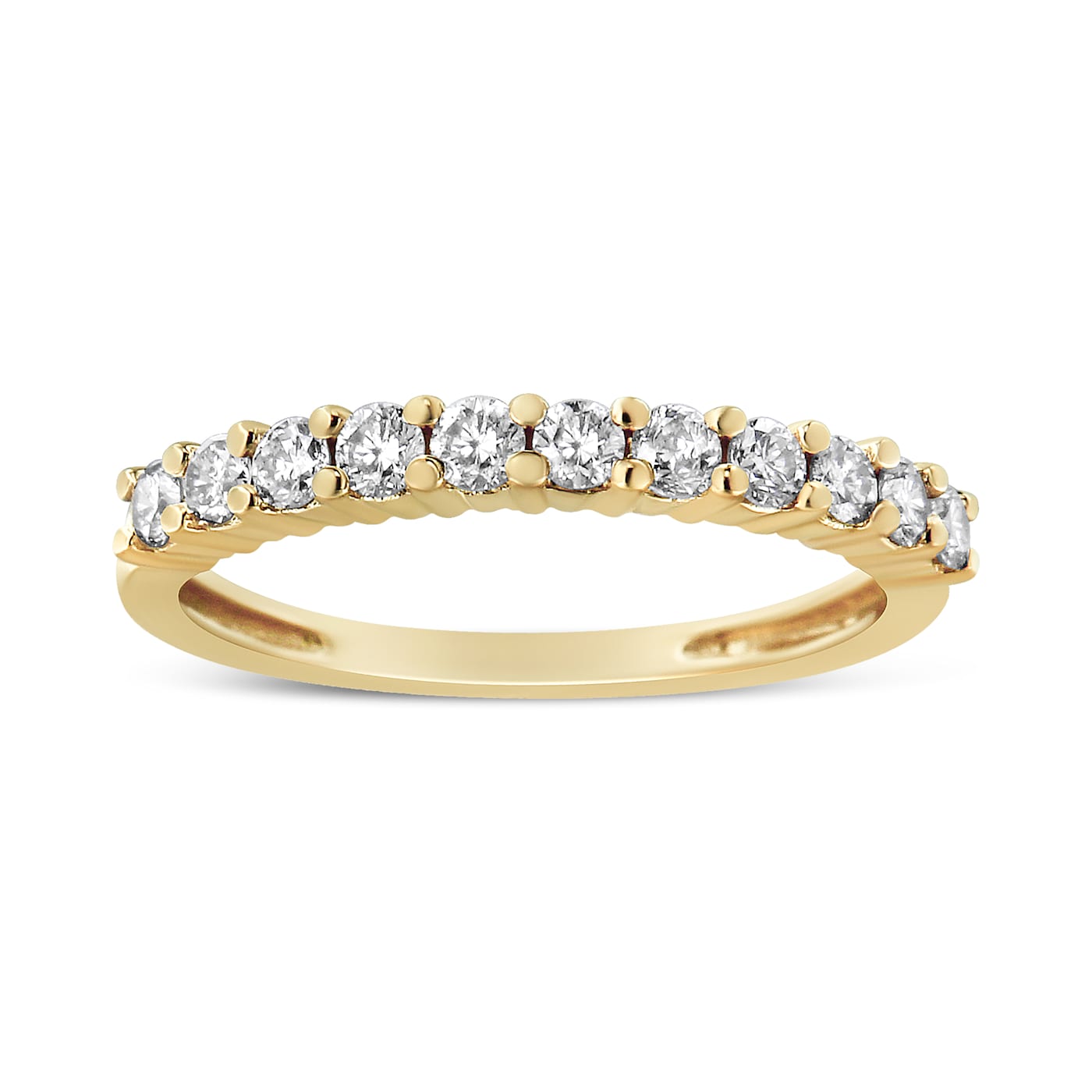14K Yellow Gold Over Sterling Silver 1/2ctw Round Diamond Ring (J-K Color,  SI2-I1 Clarity)