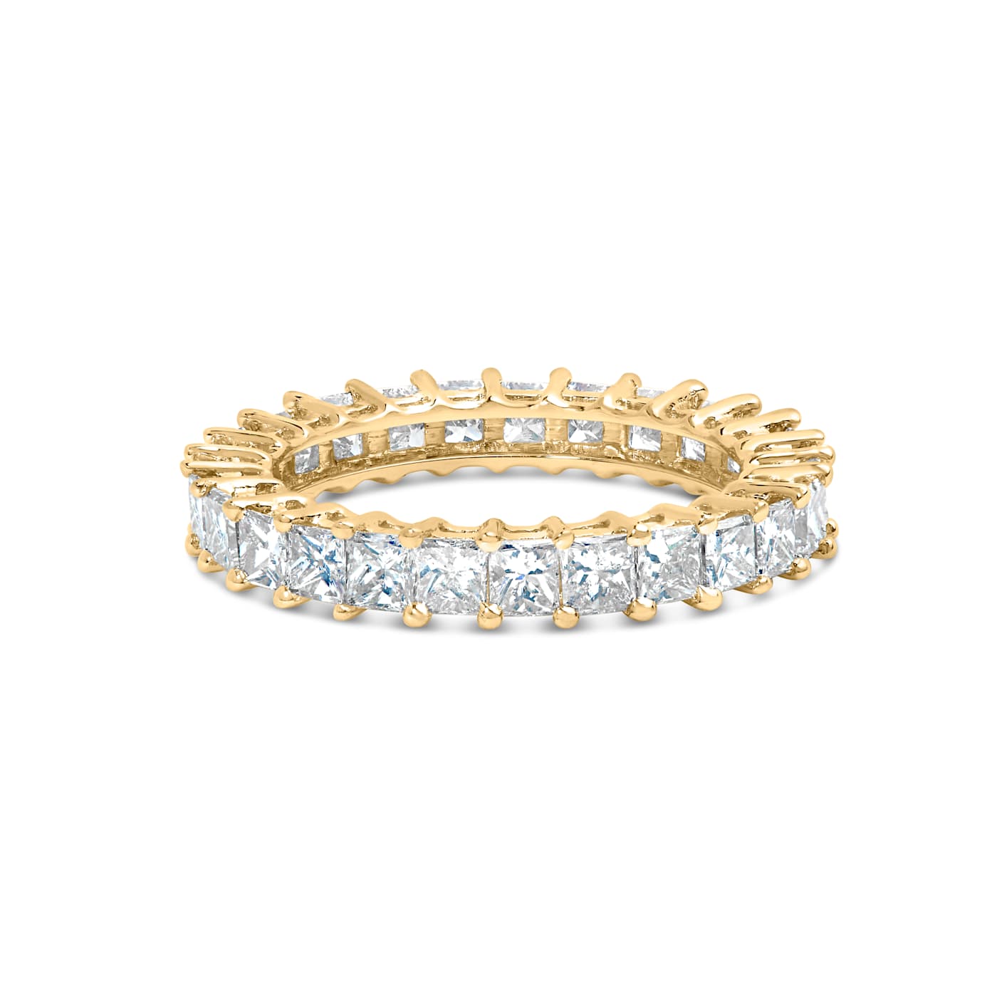 14K Yellow Gold 3.0ctw Princess-cut Diamond Eternity Band