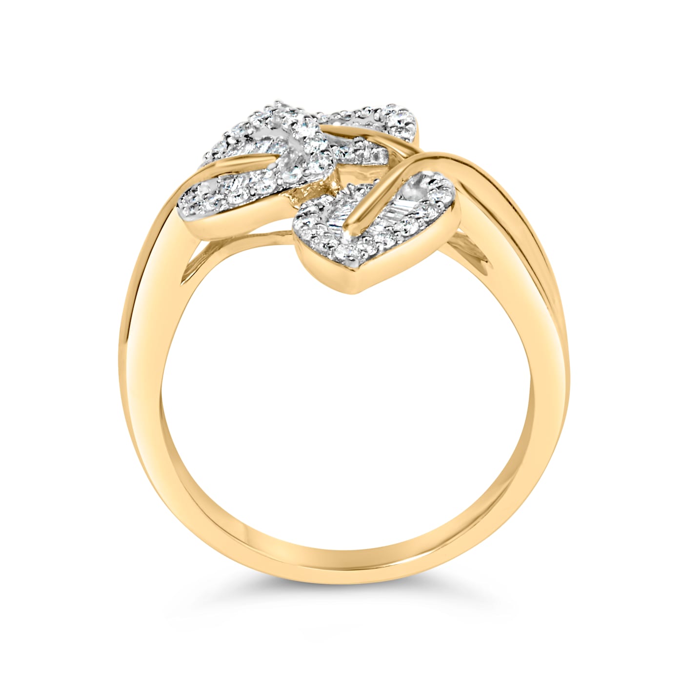【新品、本物、当店在庫だから安心】 18K Yellow and White Gold Over Sterling Silver 3/8ctw Mixed フラワー・ガーデニング