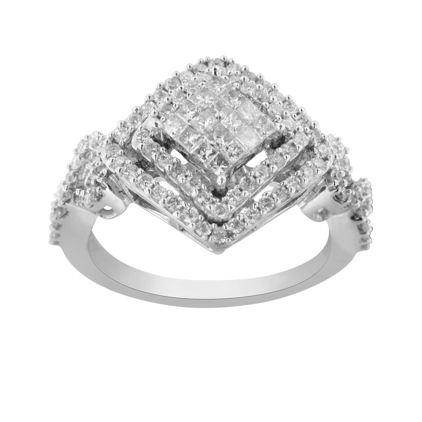 14K White Gold Diamond Composite Ring (1.0ctw, H-I Color, I1