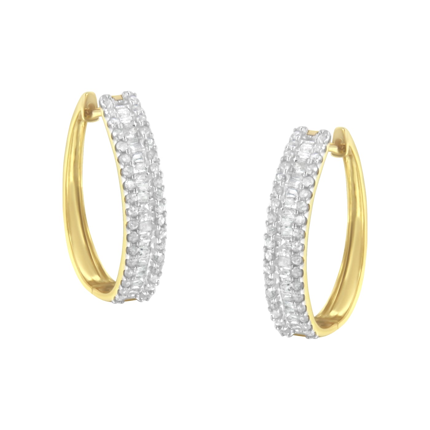 10K Yellow Gold Diamond Hoop Earring 3/4ctw - 12VS2A