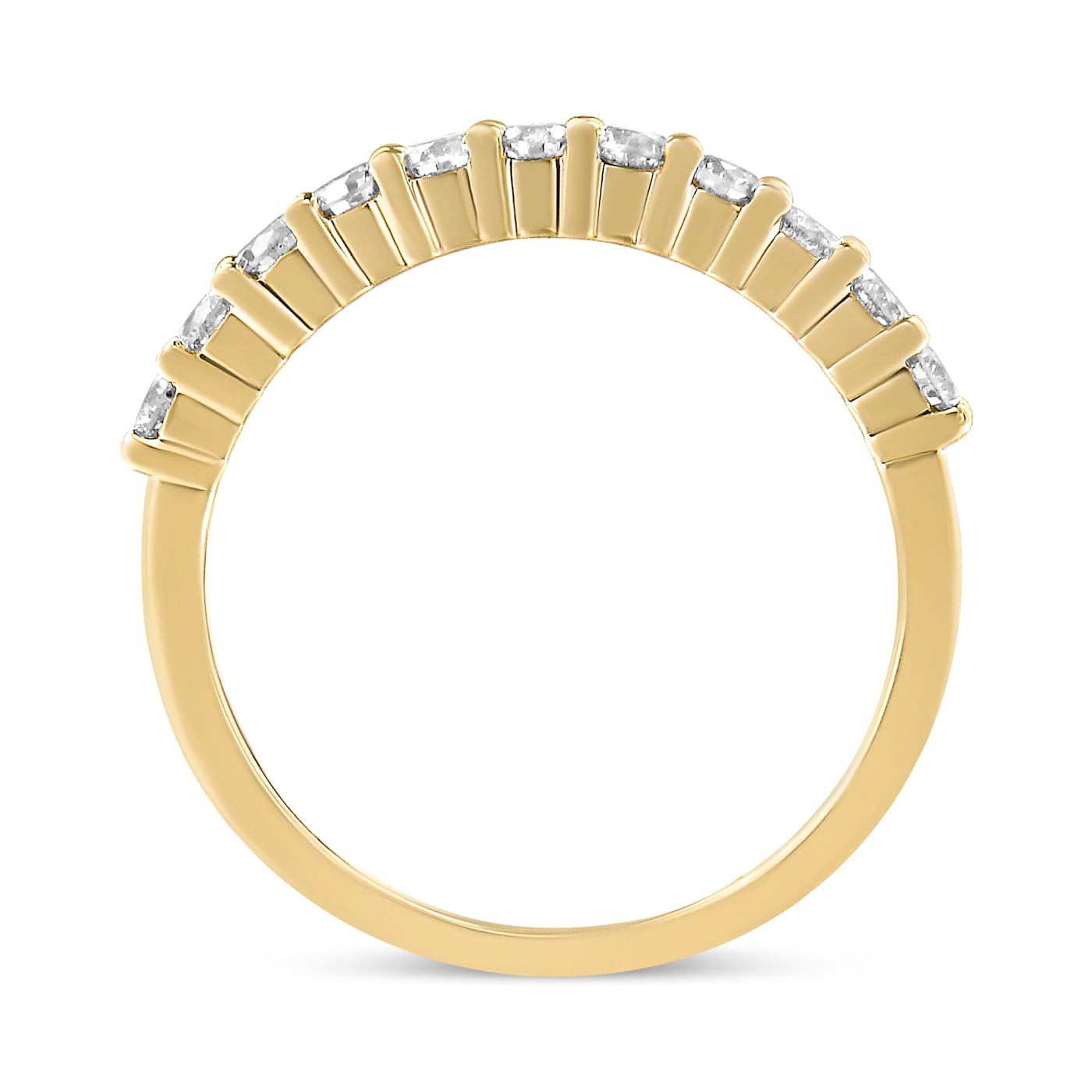 14K Yellow Gold Over Sterling Silver 1/2ctw Round Diamond
