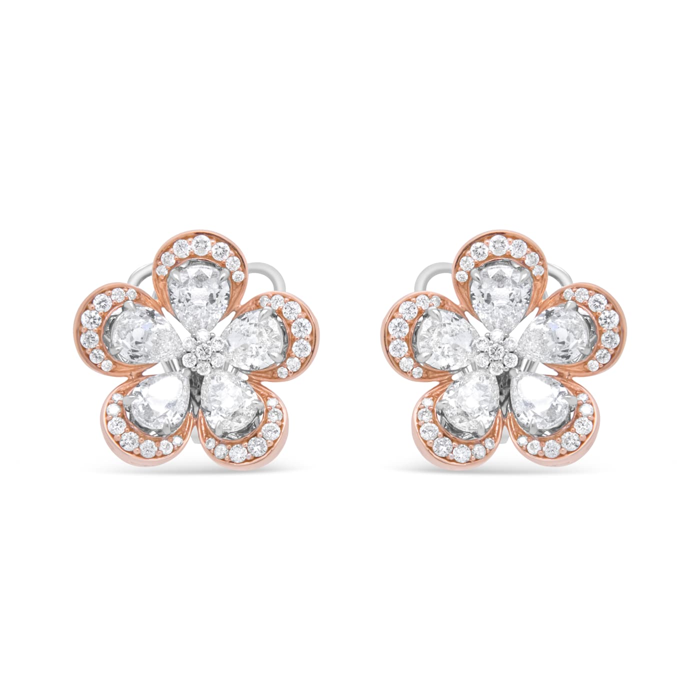 Beautiful Flower Star Blossom Diamond Long Earrings Single Drop