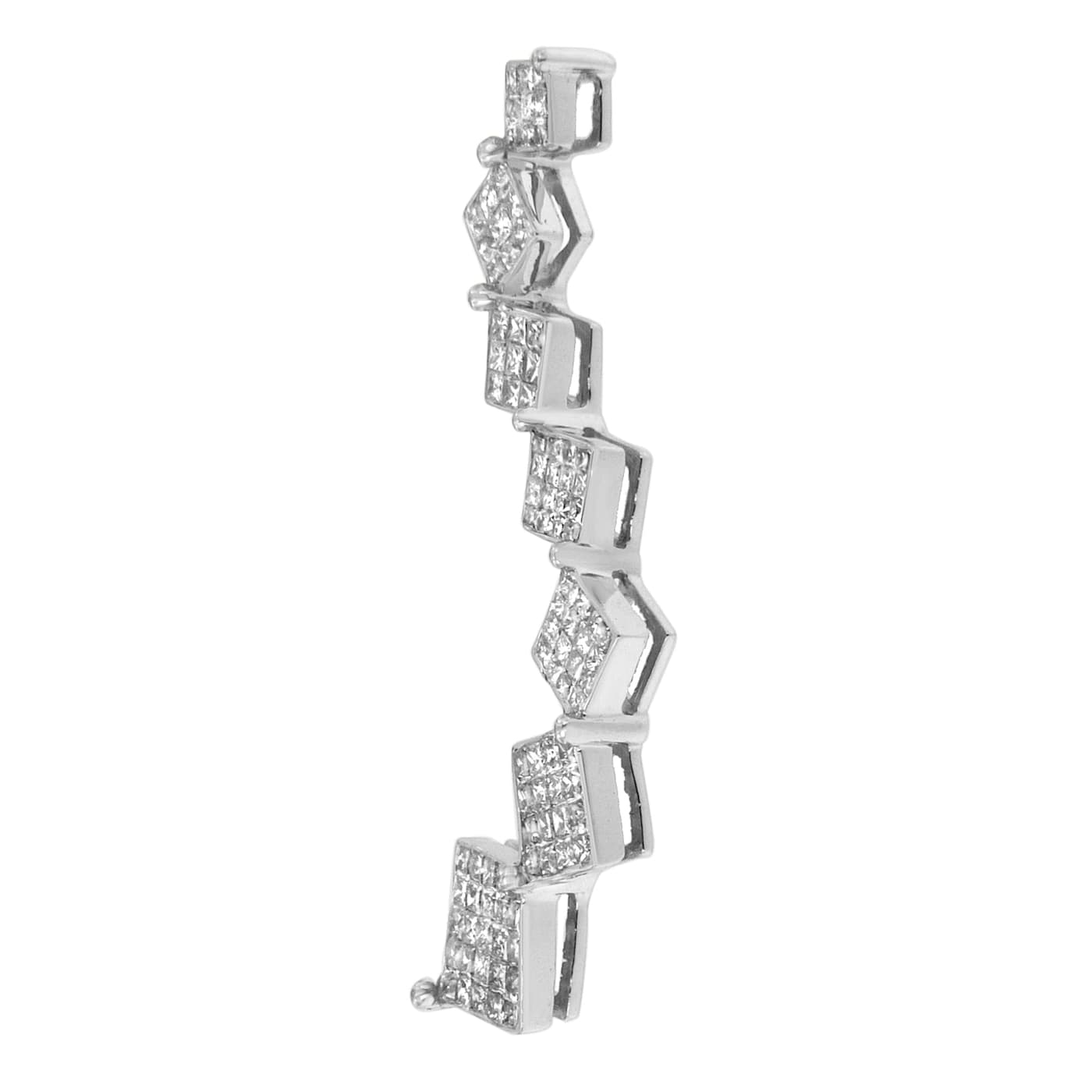 10K White Gold 1ctw Diamond Snake Curved Pendant wain(H-I