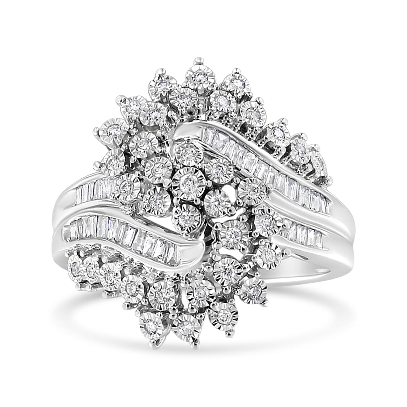 10K White Gold 1/2ctw Mixed Cut 