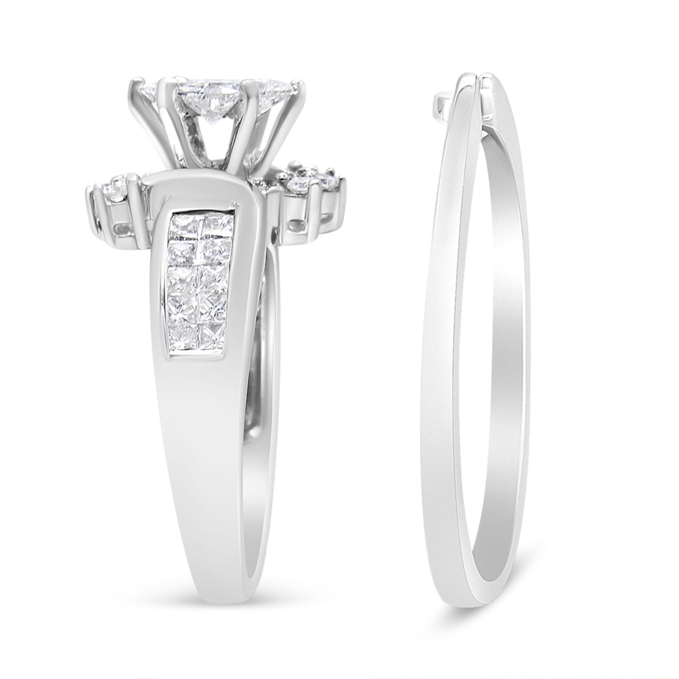 14K White Gold 1 1/2ctw Composite Diamond Marquise Diamond