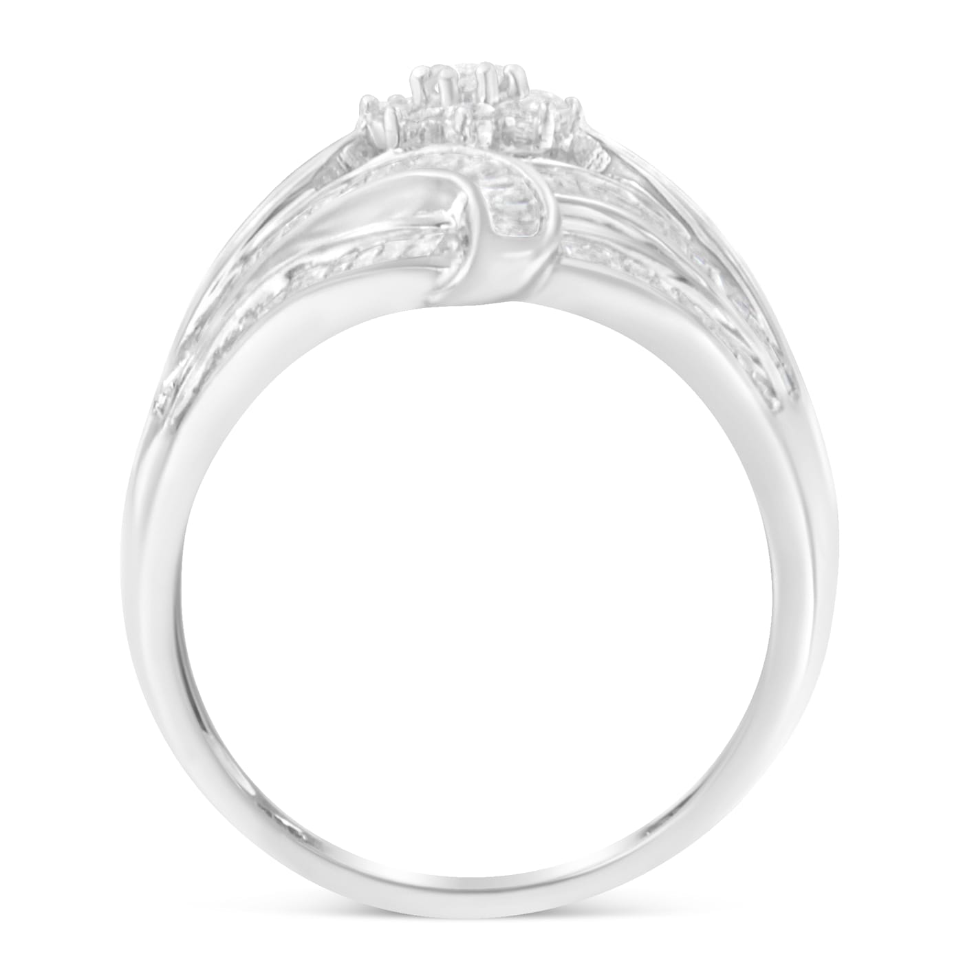 【2025年】エレガントファッションを上品に着 Cut Mixed 1-1/8ctw Silver Sterling Diamond Fern & 'Flower アクセサリー