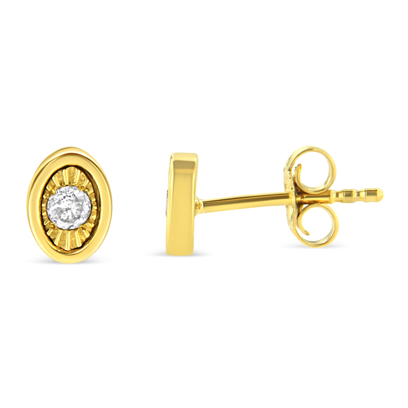 10kゴールド 10K Yellow Gold Over Sterling Silver 1/10ctw Miracle-Set