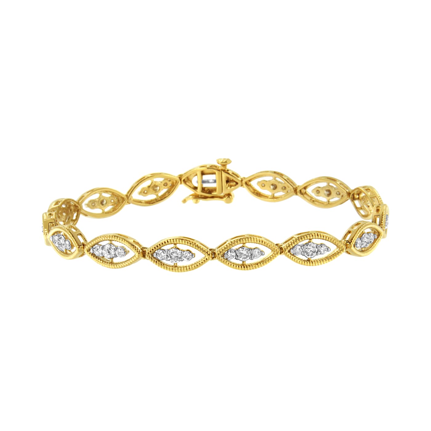 10K Yellow Gold Over Sterling Silver 1.0ctw Round Diamond