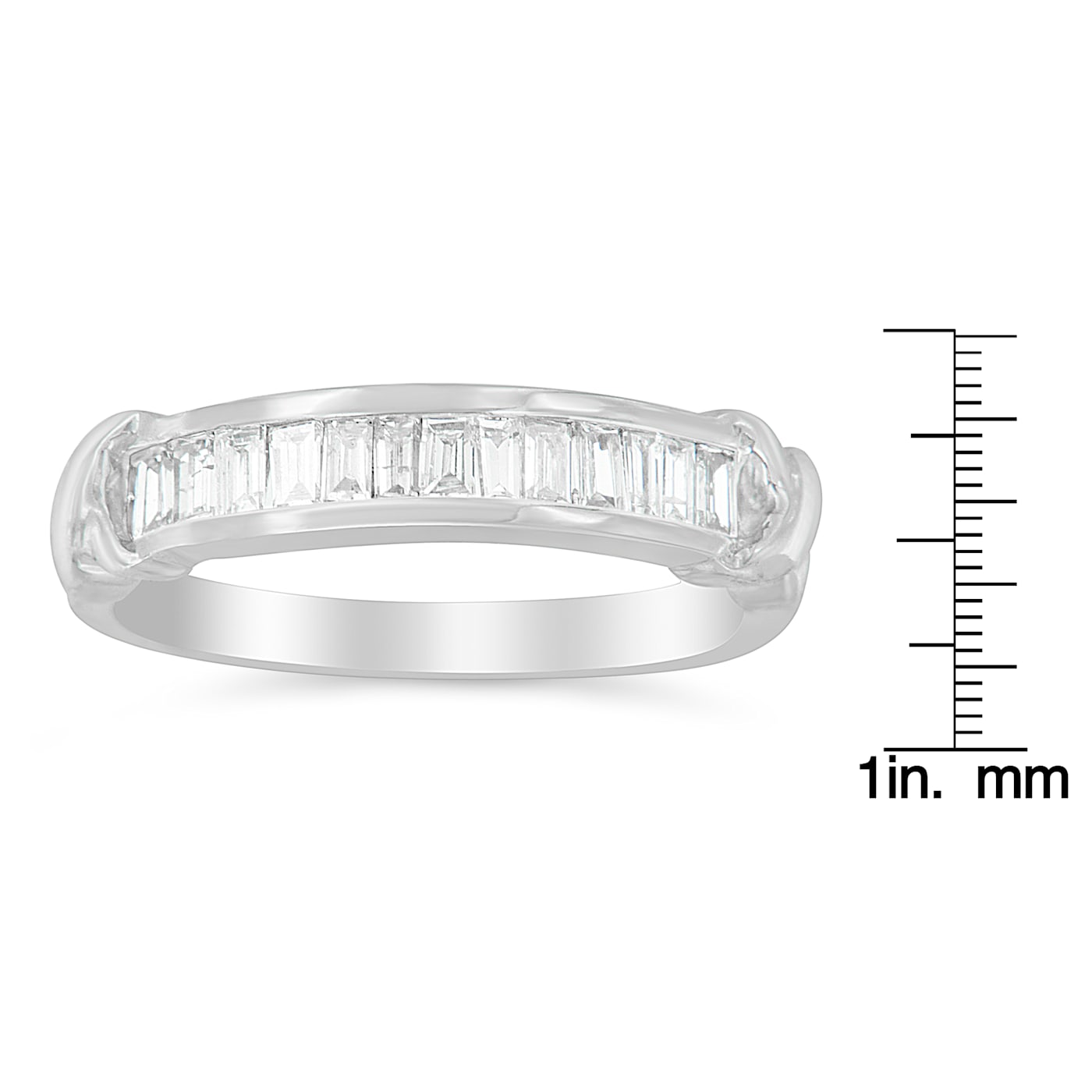 Sterling Silver 1/2ctw Baguette Diamond Channel Set X