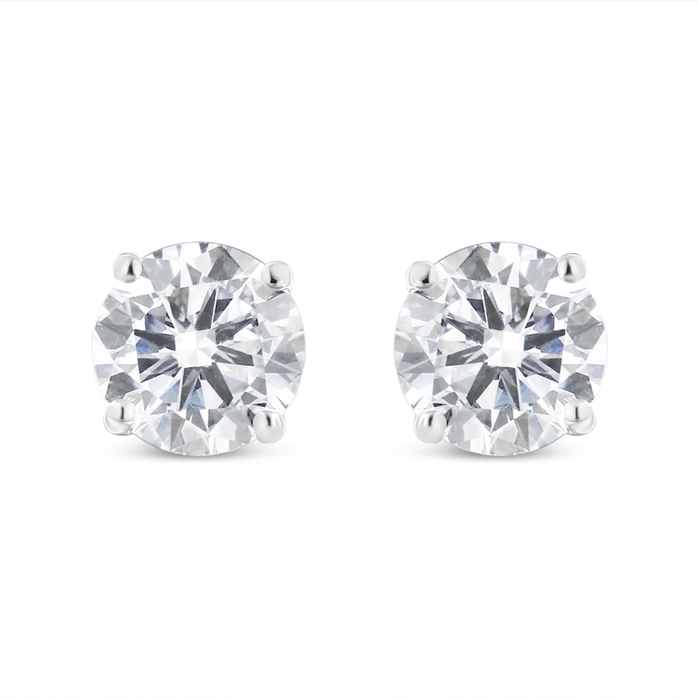 14K White Gold Solitaire Diamond Stud Earrings 1.5ctw 18M5MA