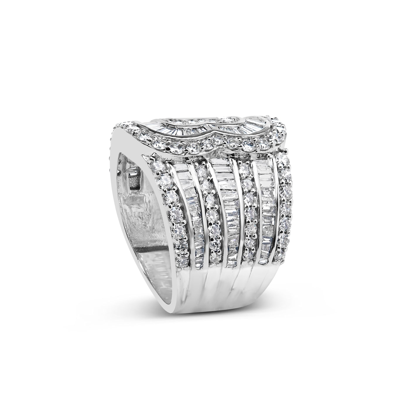 10K White Gold 2 1/2ctw Mixed Shapes-Cut Diamond Multi-Row