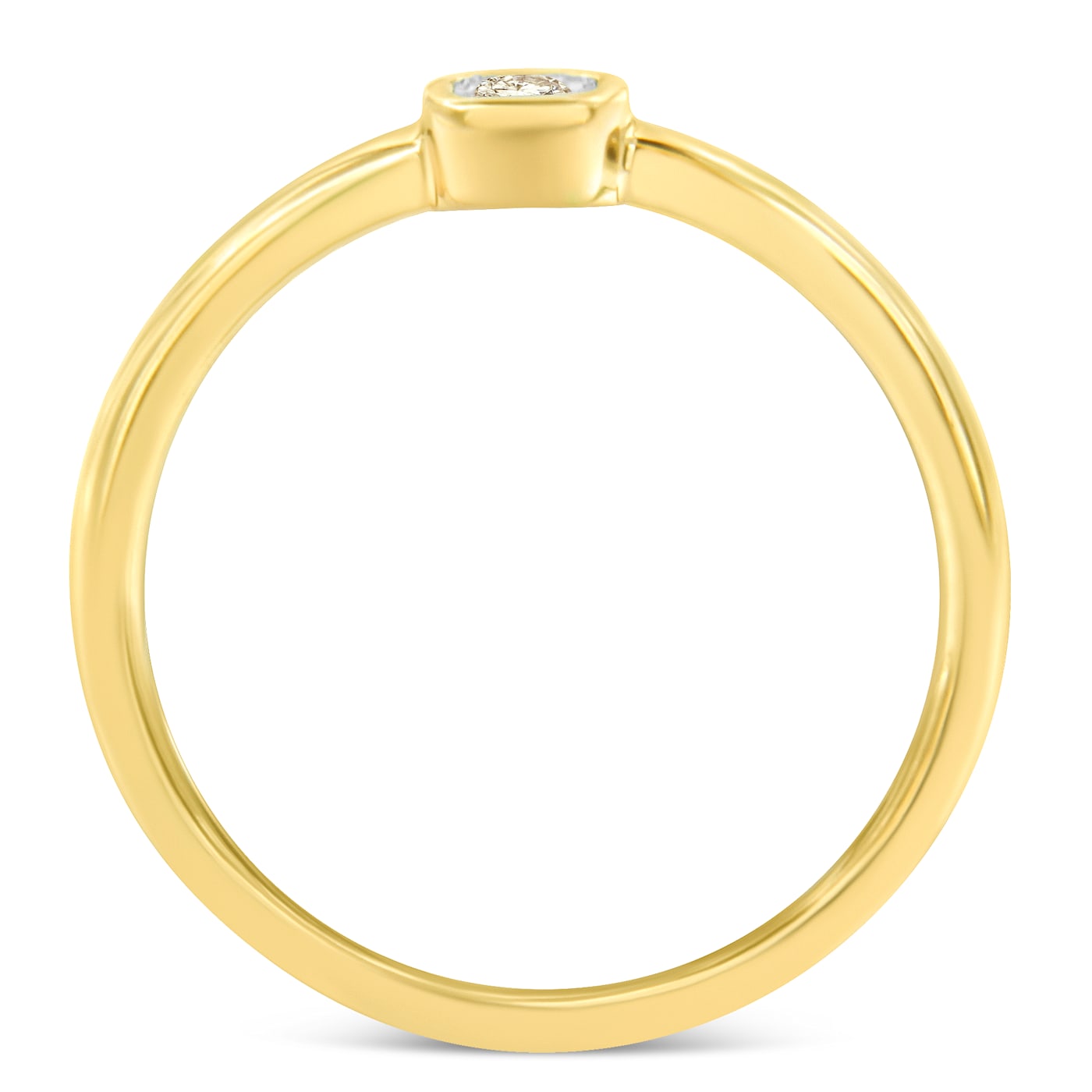 No.20  一石リング 14K Yellow Gold Over Sterling Silver 1/20 Carat Diamond