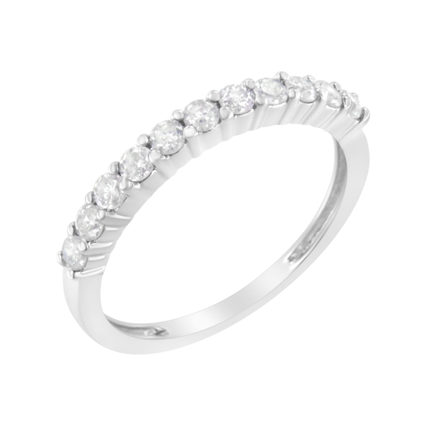 10K White Gold IGI Certified 1/2ctw Diamond Band Style Ring
