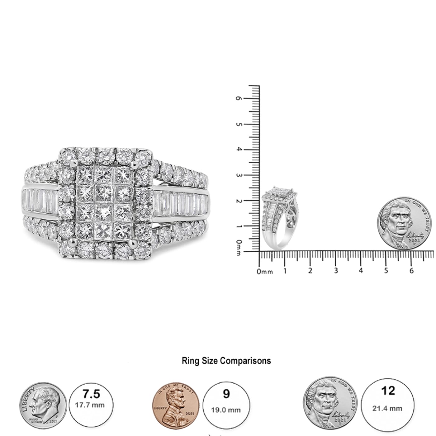 14K White Gold 2.00ctw Composite Head Diamond Ring (H-I