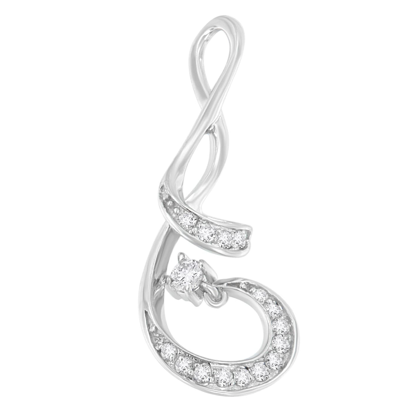 10K White Gold Espira 1/5ctw Brilliant Diamond Spiral 18