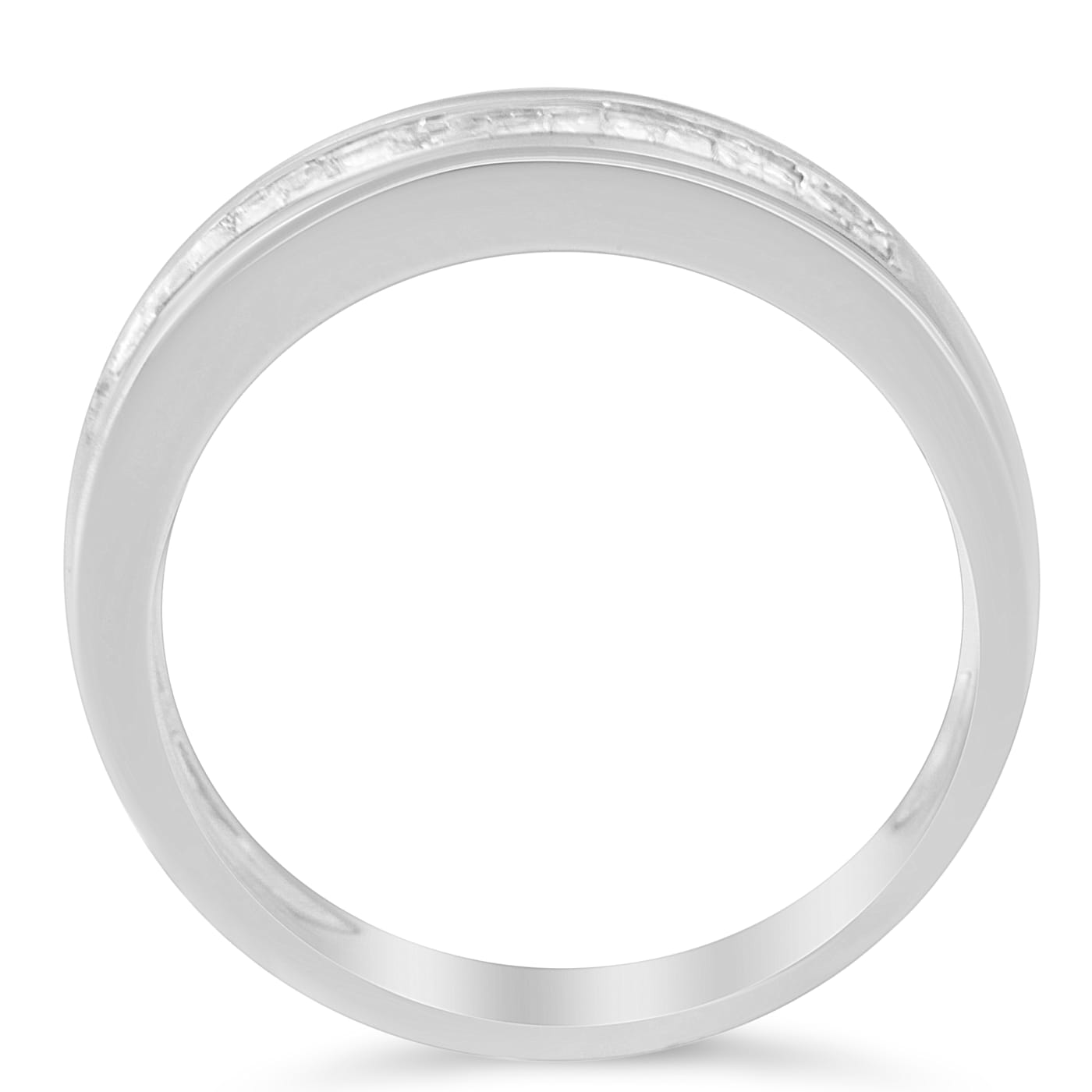 Sterling Silver 1/3ctw Baguette Cut Diamond Channel Set Sterling Silver 1/3ctw Baguette Cut Diamond Channel Set
