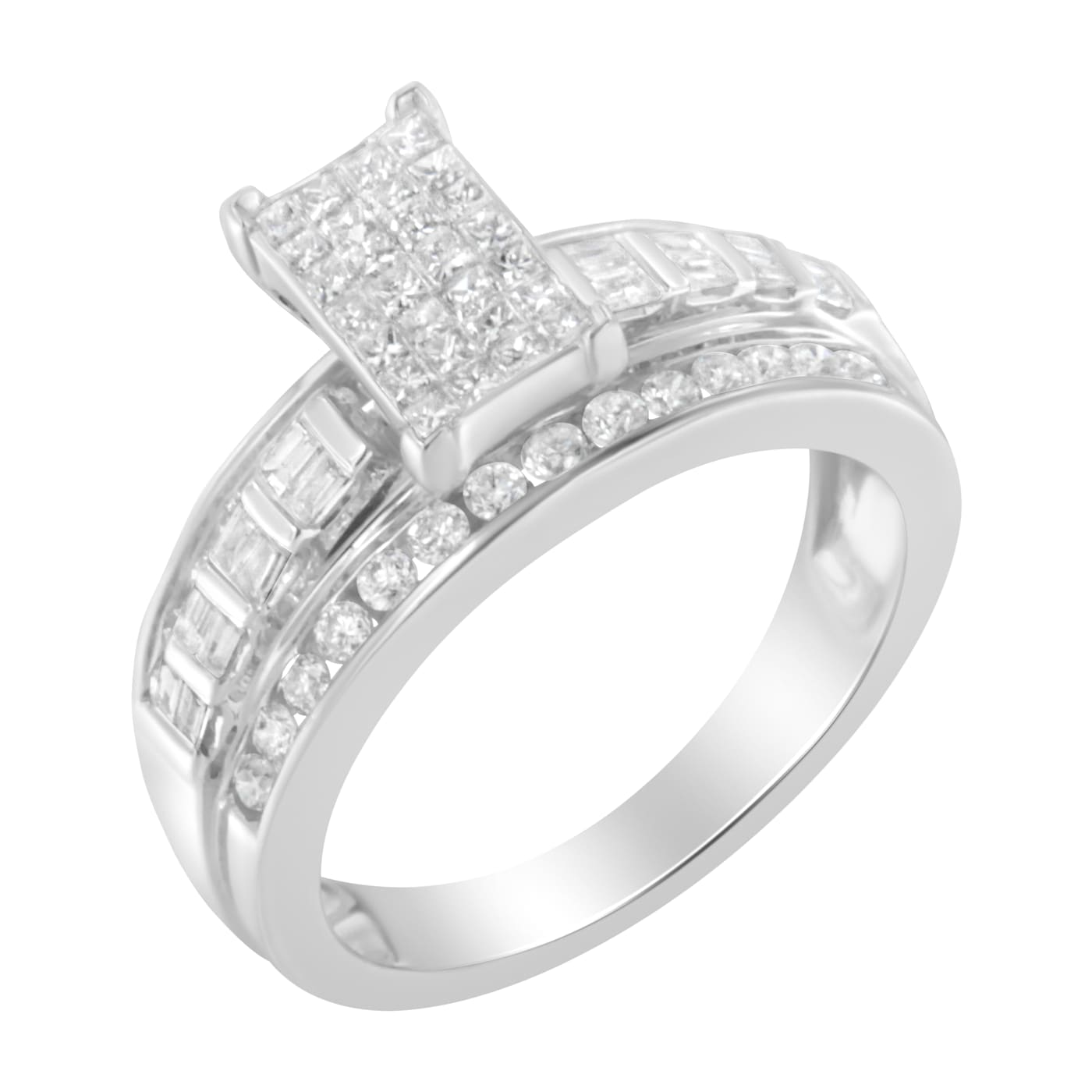 10KT White Gold Diamond Composite Ring (1 cttw, H-I Color, SI2-I1 Clarity)  - 1B9CZA