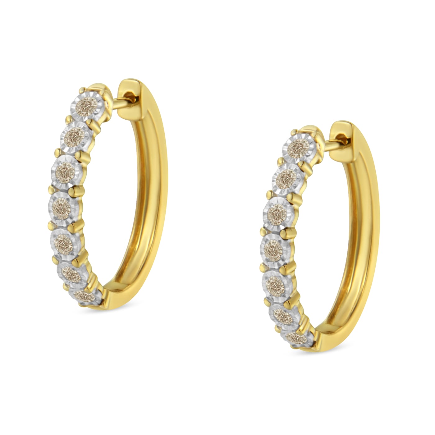 【新品】ヘルスウエーブゴールド　DCバージョン　ジュニア 10K Two-Toned Gold Diamond Hoop Earring 1/2ctw - 146DYA