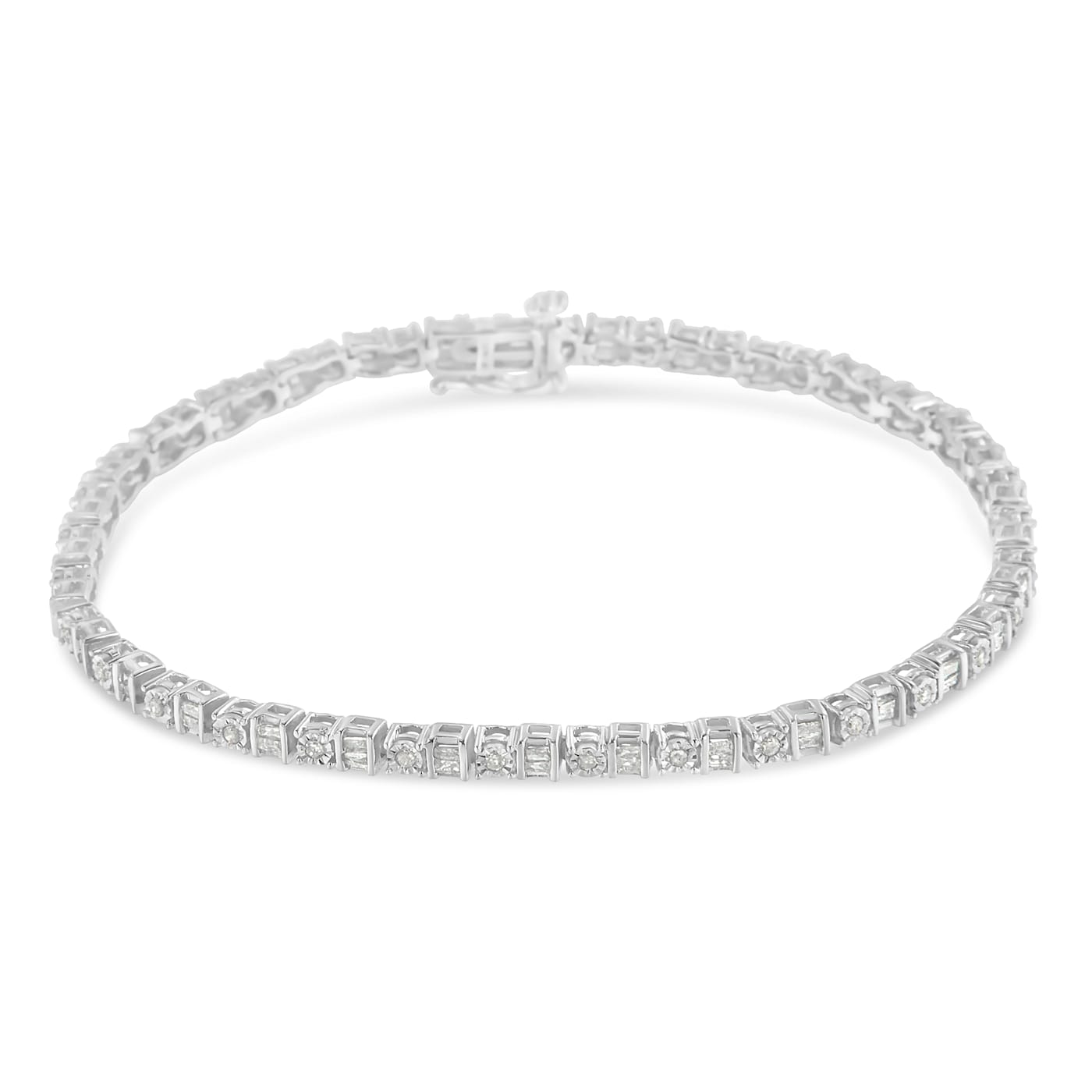 Sterling Silver 1.0 Cttw Diamond 7