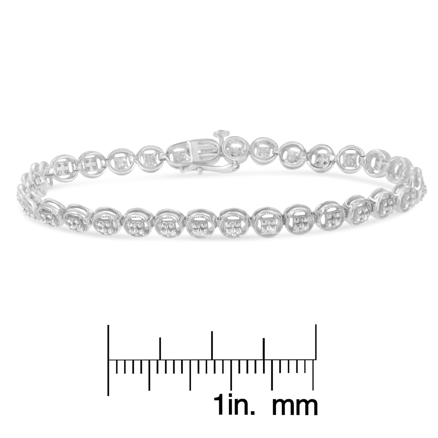 Rhodium Over Sterling Silver 1/10 Ctw Diamond Open Circle