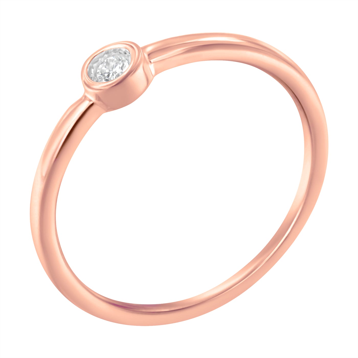 14K Rose Gold Over Sterling Silver Miracle Set Diamond Ring (1/20