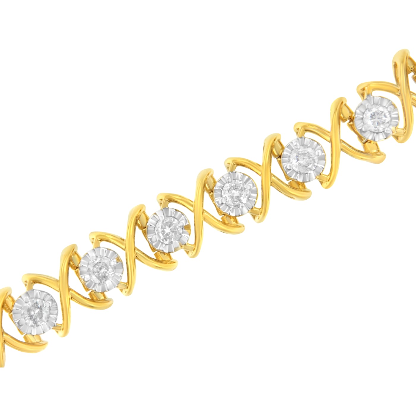 10K Yellow Gold Over Sterling Silver 2.0ctw Diamond 
