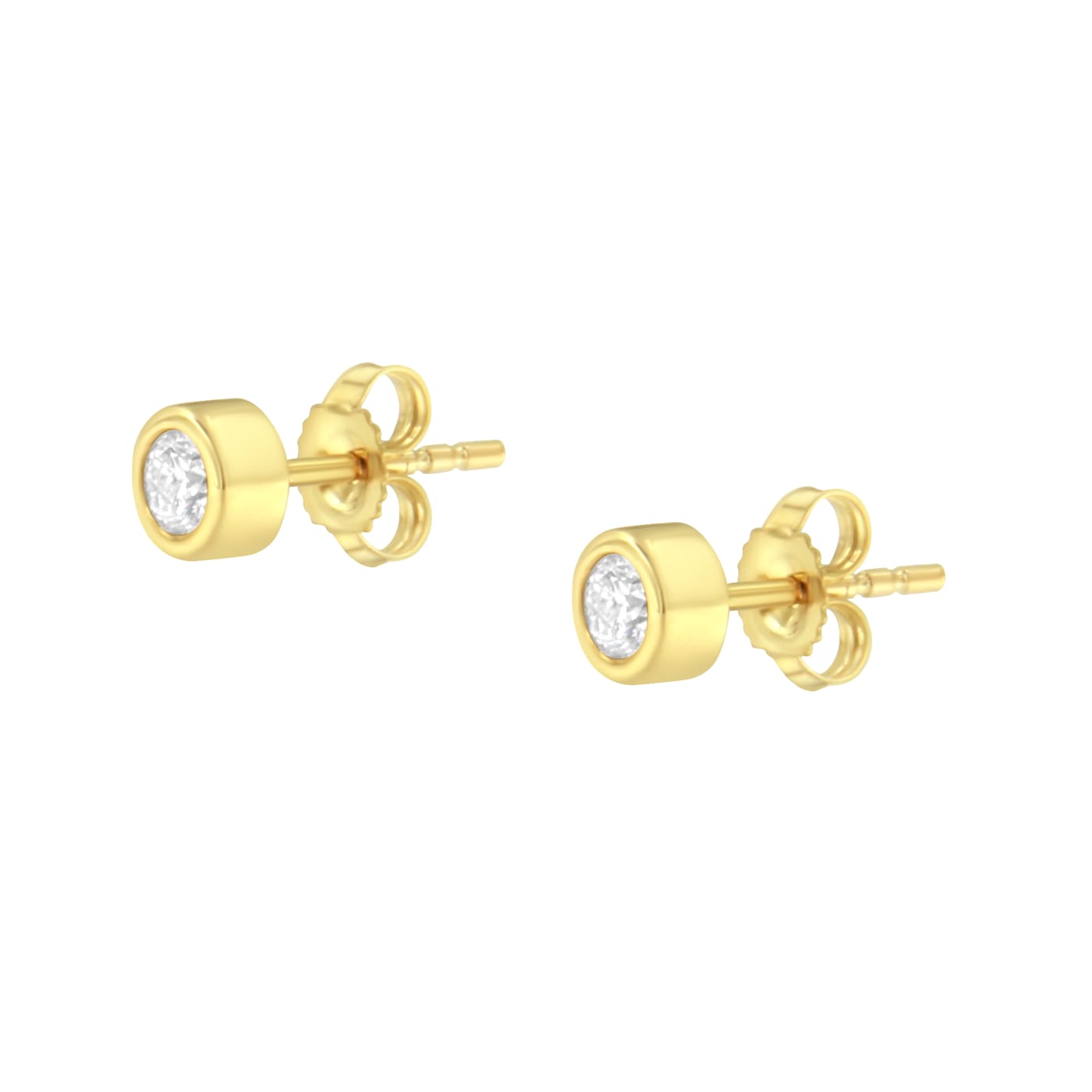 【代引き不可】 Yellow 10K Gold Colorless Near Brilliant-Cut Round 1/4ctw アクセサリー