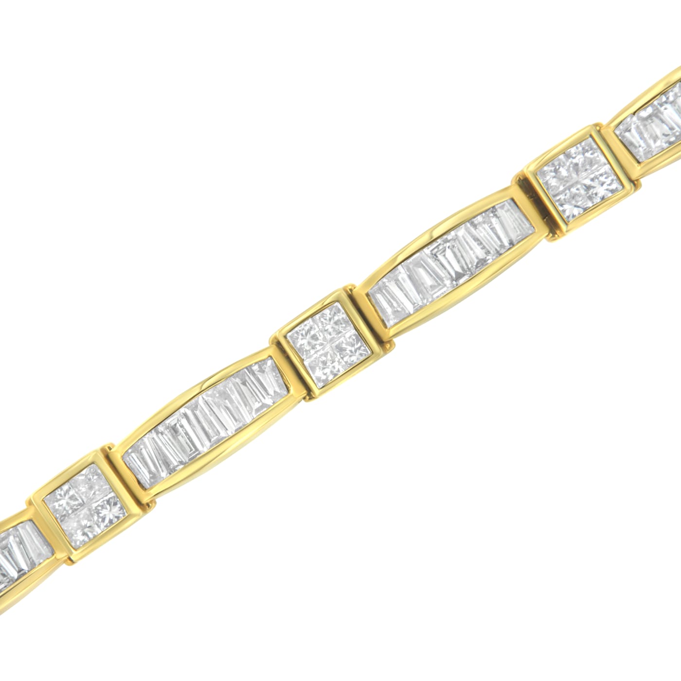 14K Yellow Gold 7.33ctw Multi--Cut Diamond Box Square Link
