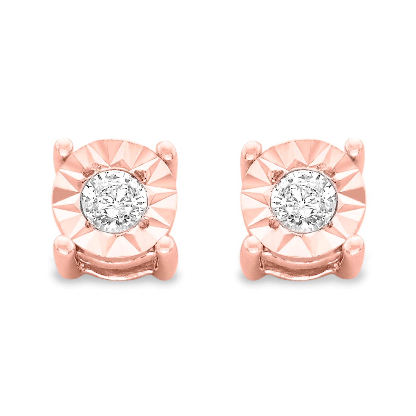 0.20ctw Round Near Colorless Diamond 10K Rose Gold Over