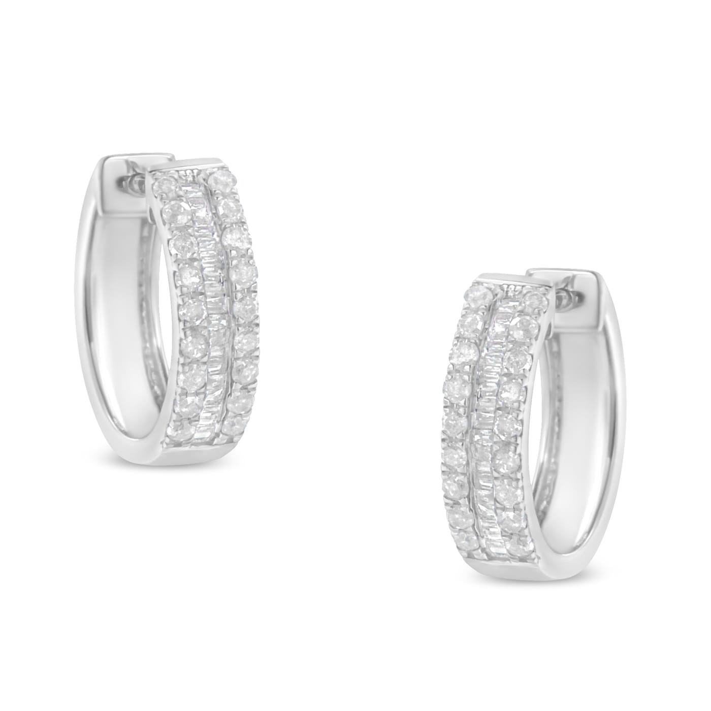 Sterling-Silver Diamond Hoop Earring 1/2ctw - 15486A