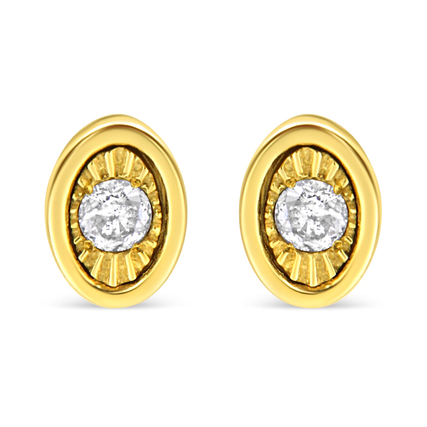 10K Yellow Gold Over Sterling Silver 1/10ctw Miracle-Set