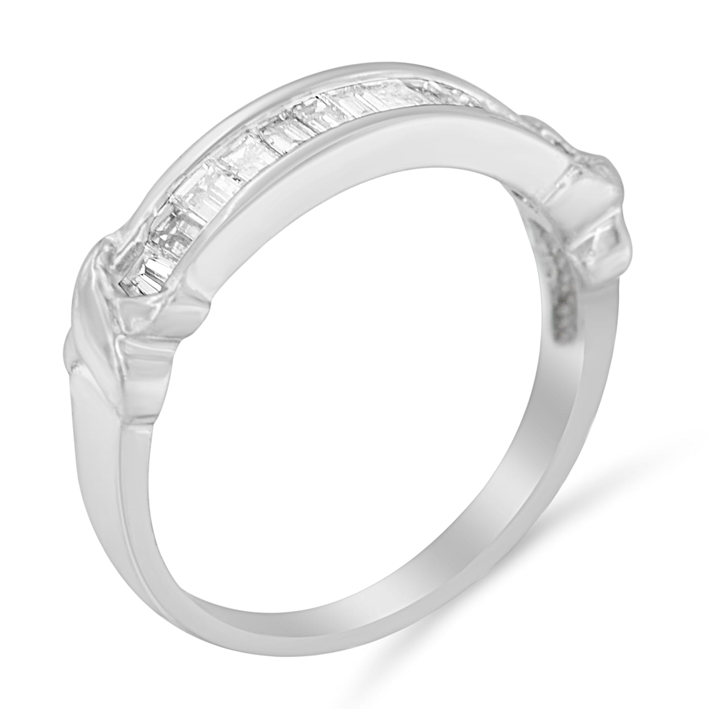 Sterling Silver 1/2ctw Baguette Diamond Channel Set X