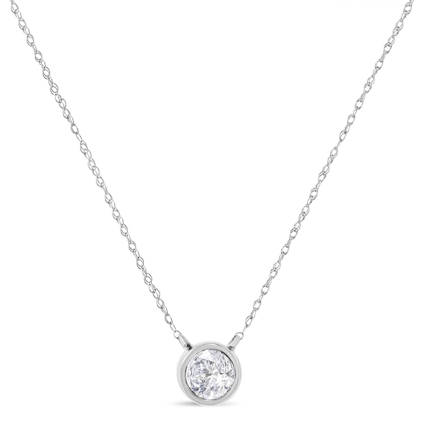 10K White Gold 1/5ct Round Diamond Modern Bezel-Set