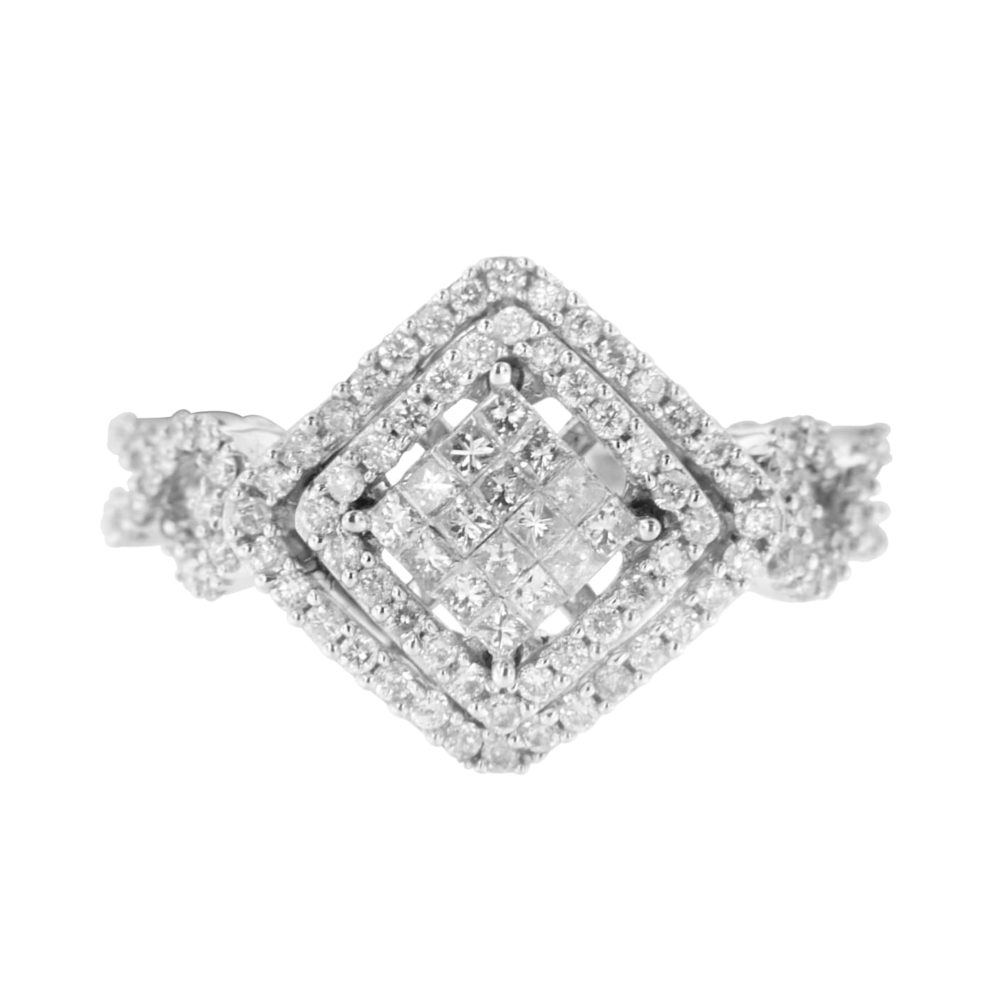 14K White Gold Diamond Composite Ring (1.0ctw, H-I Color, I1