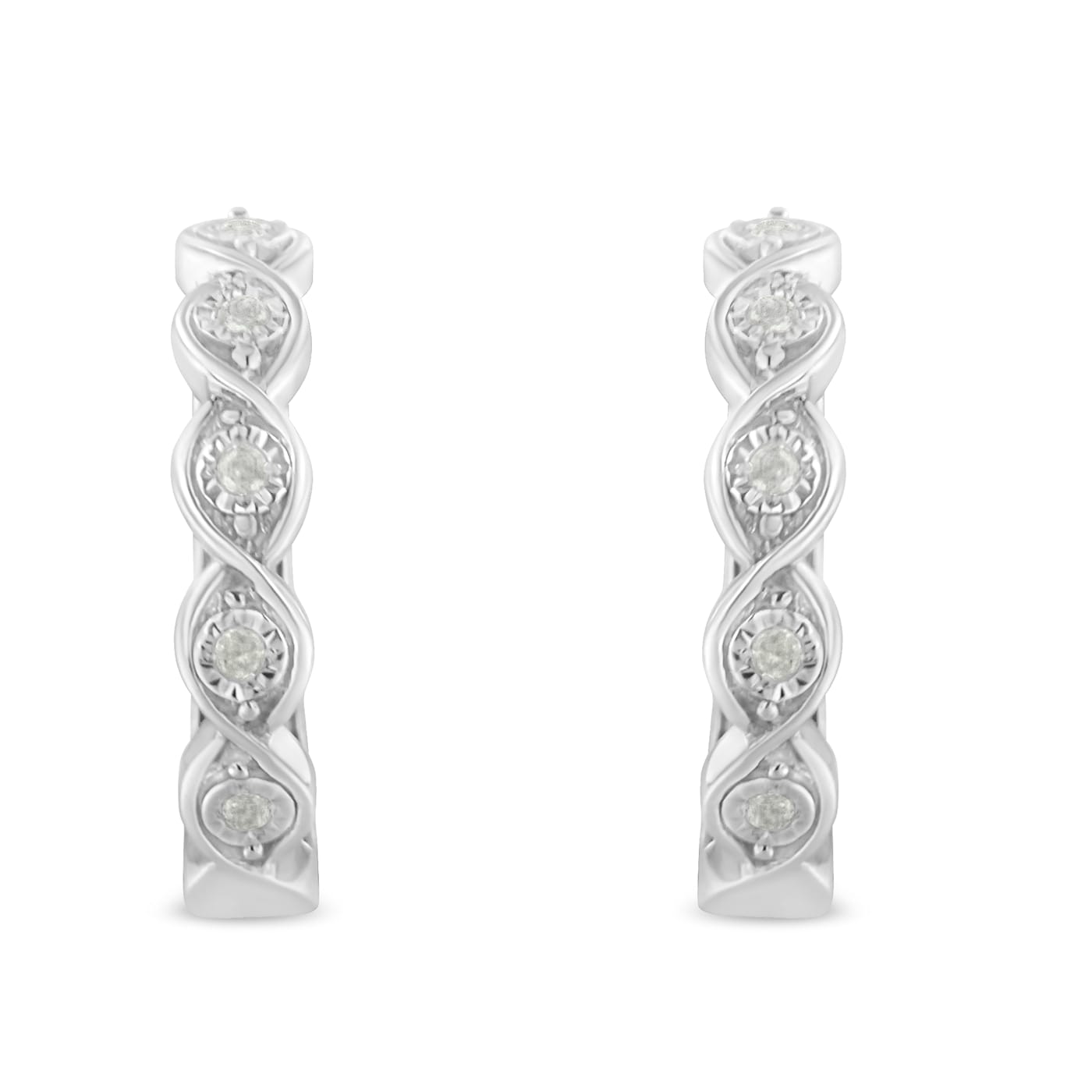 0.10ctw Miracle-Set Diamond Infinity Swirl Sterling Silver