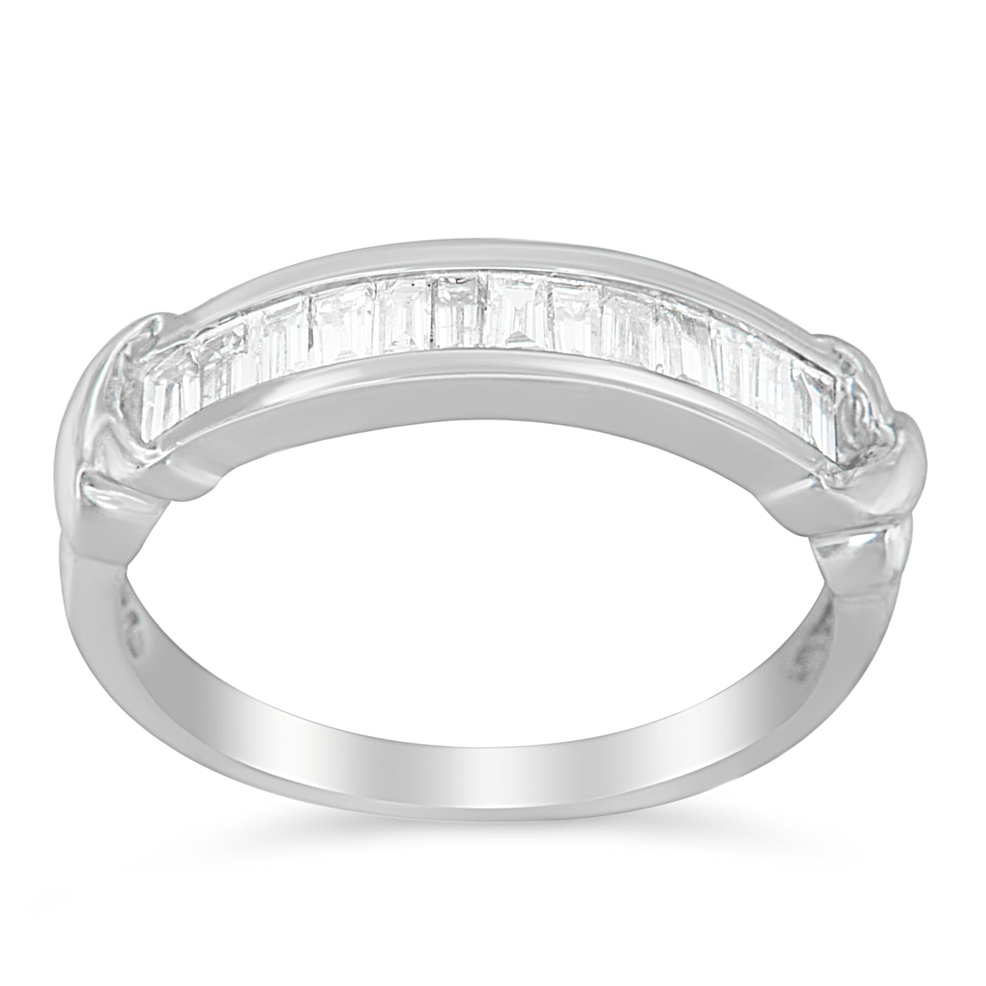 指輪1 Sterling Silver 1/2ctw Baguette Diamond Channel Set X
