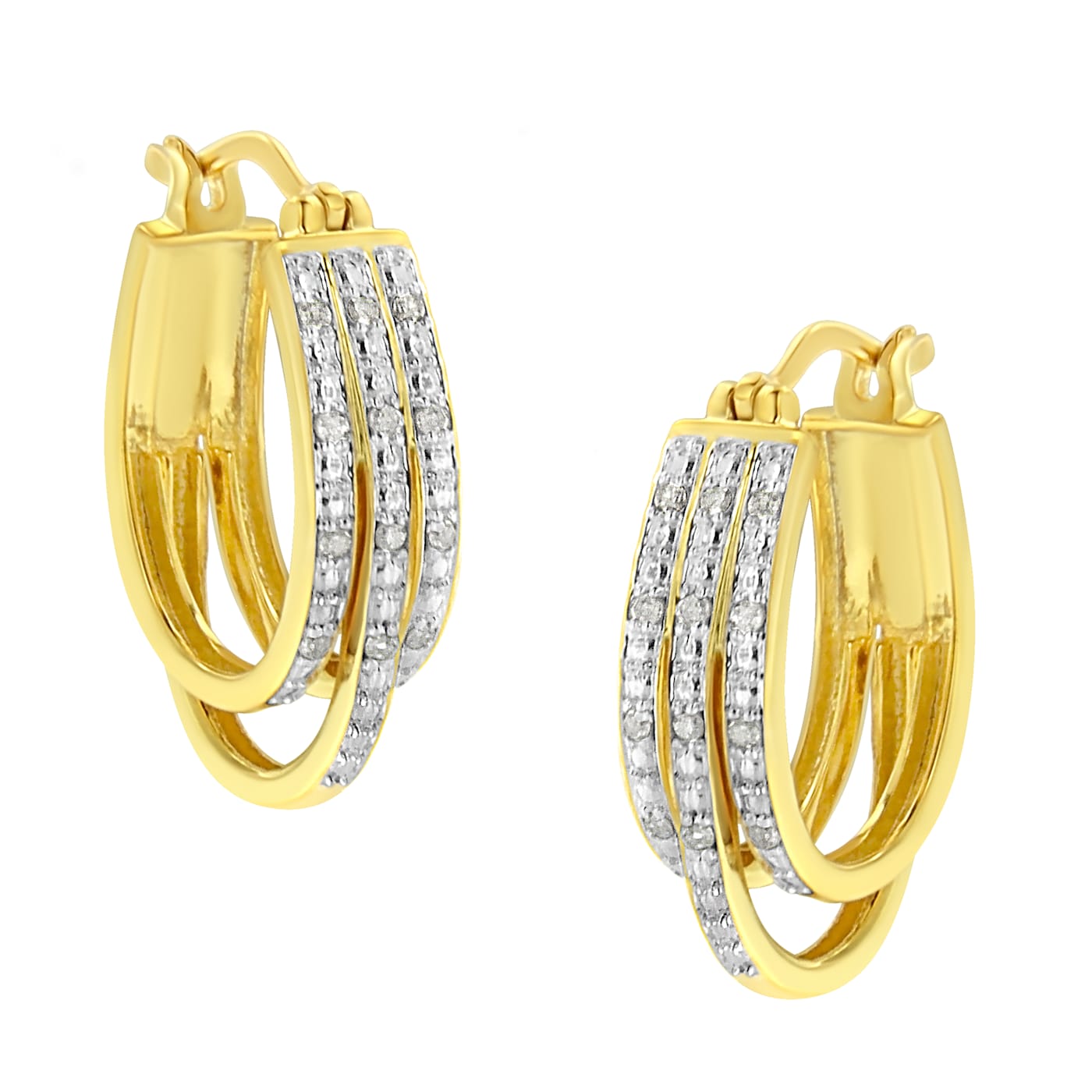 Black Spinel 18k Yellow Gold Over Sterling Silver Chevron